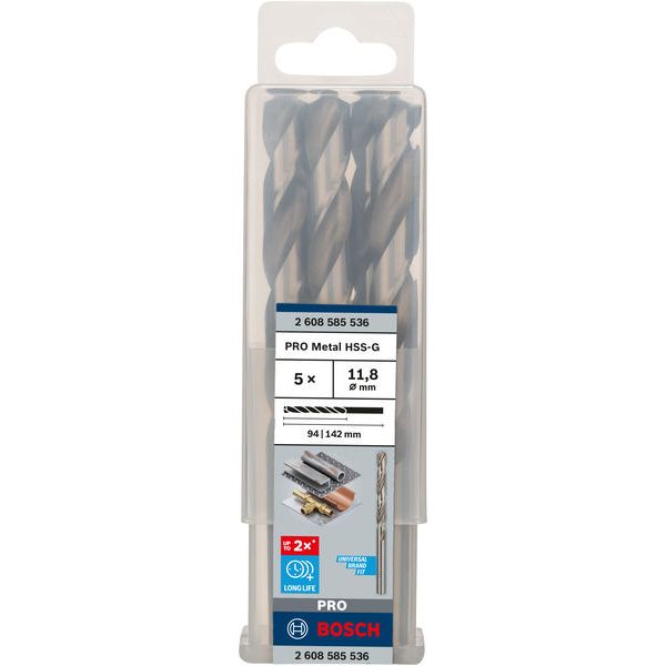 Metal drill bits HSS-G, DIN 338 11,8 x 101 x 151 mm 5 pcs. image 1