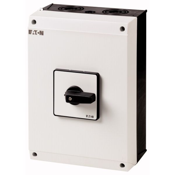 P3-100/I5/N On-Off switch, P3, 100 A, surface mounting, 3 pole + N, with black thumb grip and front plate image 1
