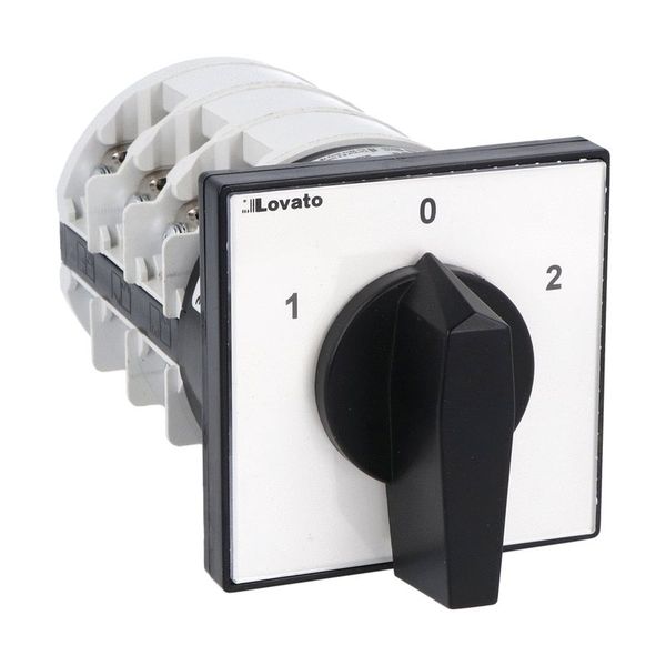 Rotary cam switch 7GN series, changeover switch 3 poles 125A, for front mounting with black handle, front plate 90X90mm image 1