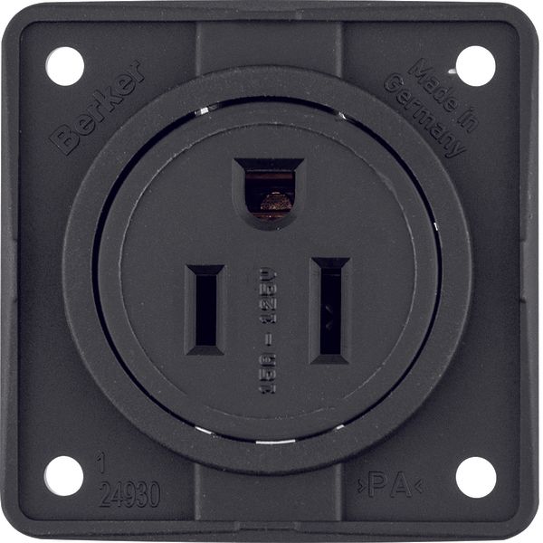 Integro - NEMA 5-15R socket, matte black image 1