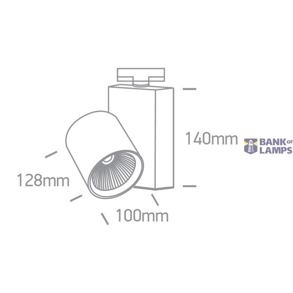 BLACK COB 42W WW TRACK SPOT 230V image 2