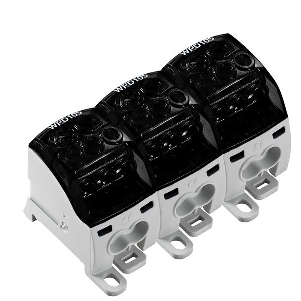 Potential distributor terminal, Screw connection, black, 35 mm², 214 A, 1000 V, Number of connections: 18, Number of levels: 1 image 1