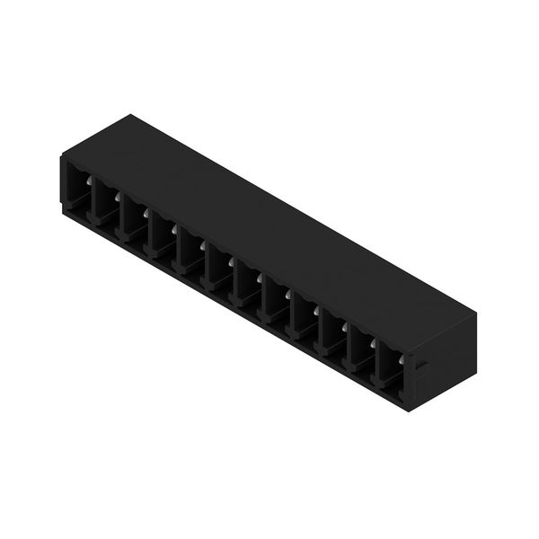 PCB plug-in connector, male header, closed side, THT/THR solder connection, 3.81 mm, Number of poles: 12, 270°, Solder pin length (l): 1.5 mm, tinned, black, Box image 5