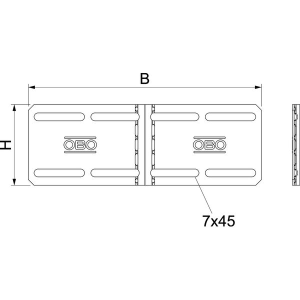 Bendable connection element for cable tray, horizontal 100x210, St, FS image 2