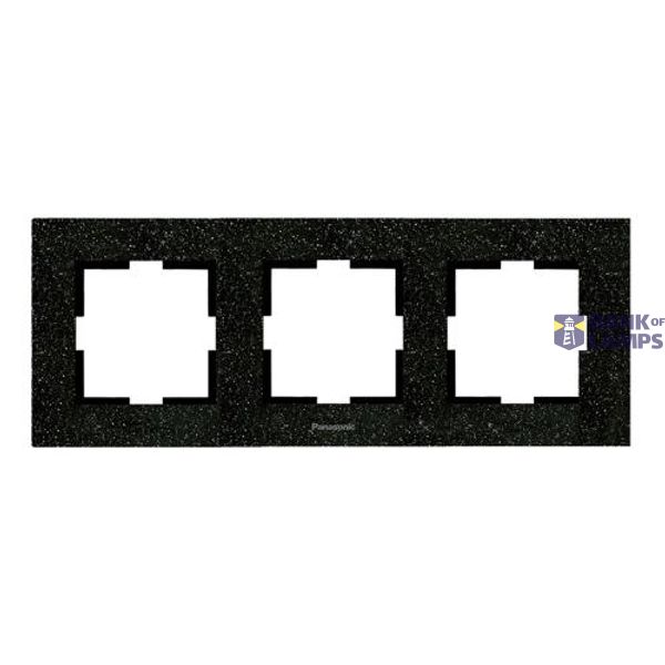 Karre Plus Accessory Corian - Black Quartz Three Gang Frame image 1