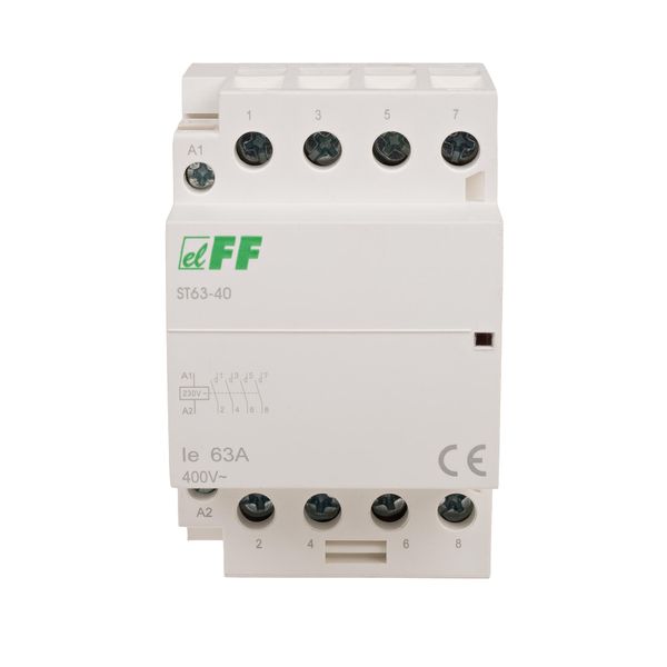 Modular contactor, rail mounting, 4NO contacts, 63A 3 modules 4NO contacts image 2