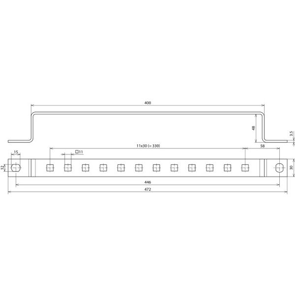 Earthing busbar StSt f. equipotential bonding w. 1 x 12 terminals image 2