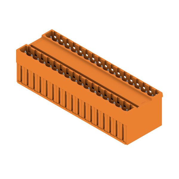 PCB plug-in connector, male header, closed side, THT solder connection, 5.00 mm, Number of poles: 34, 180°, Solder pin length (l): 3.2 mm, tinned, orange, Box image 4