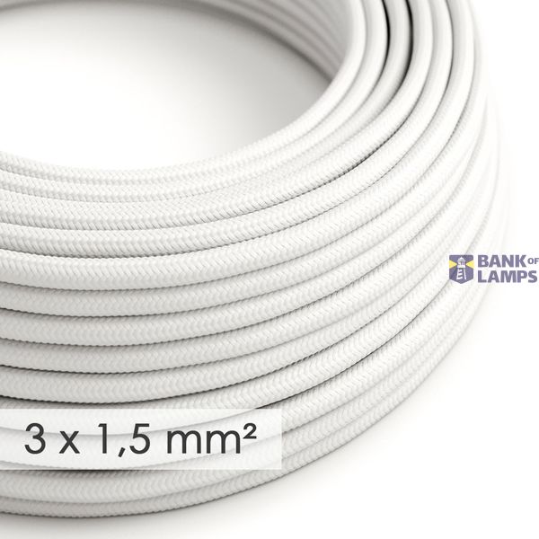 Large section electric cable 3x1,50 round - covered by rayon White RM01 image 1