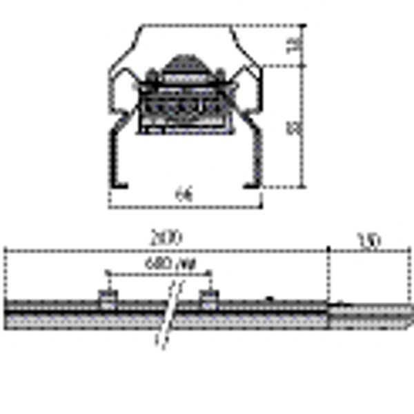 TRY RAIL-M2/5P L=2870mm(+OPHANGBEUGELS) image 4