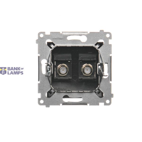 Computer socket RJ45 category 5e + telephone socket RJ12, graphite mat image 1