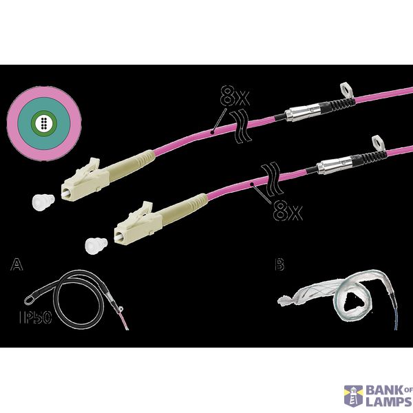 OpDAT VIK Universal cable 8xOM4, LC-LC, 40 m, one-sided pulling aid IP image 1