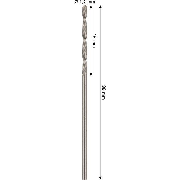 Metal drill bits HSS-G, DIN 338 1,2 x 16 x 38 mm 10 pcs. image 2