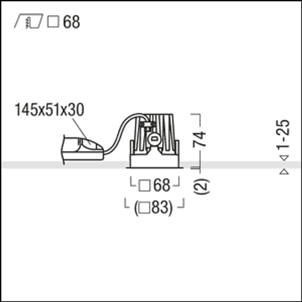 PANOS INF Q68 10W 927 LDO FL-GD TL - LED ceiling-recessed luminaire image 3