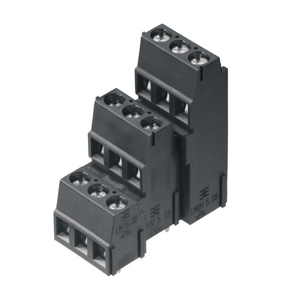 Printed circuit board terminals, 5.08 mm, Number of poles: 18, 90°, Solder pin length (l): 3.5 mm, tinned, black, Clamping yoke connection, Clamping range, max. : 2.5 mm², Box image 2