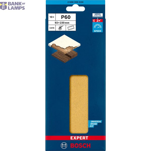 EXPERT C47 Sandpaper with 8 holes for Orbital Sanders 93 x 23 mm, G 6 1-pc image 2
