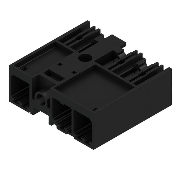 PCB plug-in connector, male header, closed side, Middle flange, THT solder connection, 7.62 mm, Number of poles: 3, 270°, Solder pin length (l): 3.5 mm, tinned, black, Box image 2