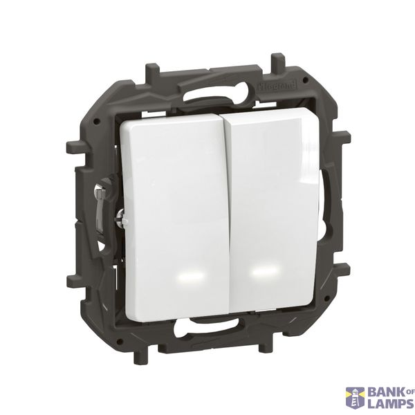 ILLUM 2-GANG ONE-WAY SW WHITE image 1
