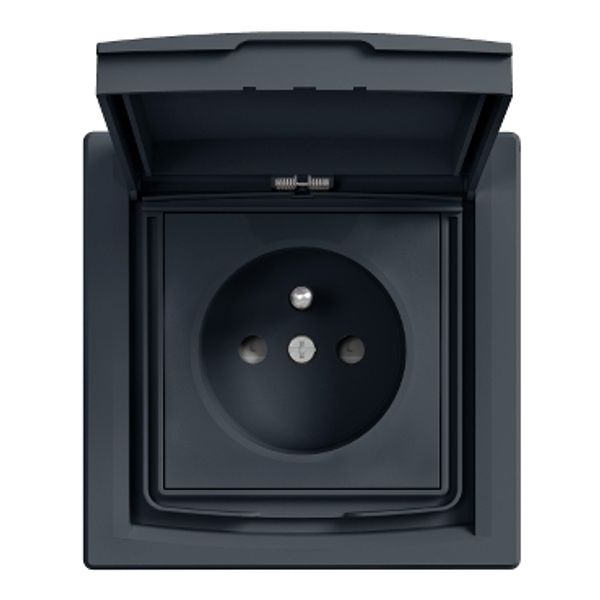 Asfora-outlet pinE-16A lid shutt IP44 an image 2