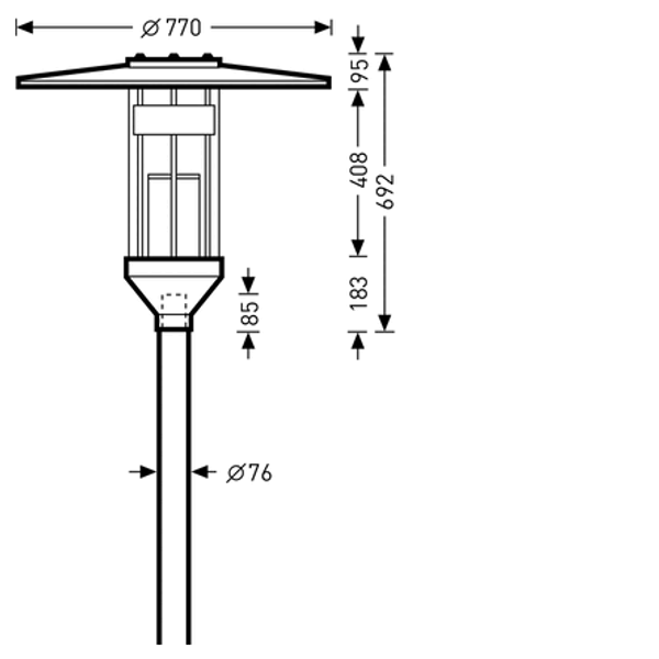 Post-top luminaires 981 CLO (normal) Reflector Black ET 25W 1800lm rotationally sym. wide (RB) IP23 IK04 3 SDCM 6501140 image 1