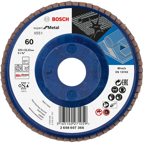 Flap disc X551, Expert for Metal D= 125 mm; G= 60, straight image 1