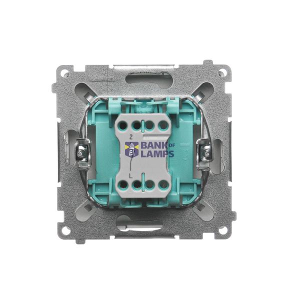 Three positions (1-0-2) single roller blind switch, Silver matt, metalic, 10A image 1
