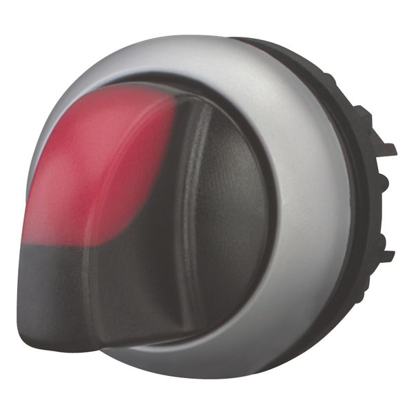 M22-WLK3-R Illuminated selector switch actuator, RMQ-Titan, With thumb-grip, momentary, 3 positions, red, Bezel: titanium image 2