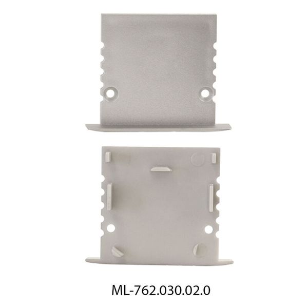 End cap without hole for AE, silver color, 1pc image 1