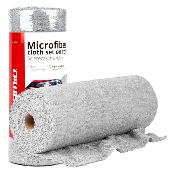 Microfiber cloth set on roll 30x30cm 120g AMIO-03974 image 1