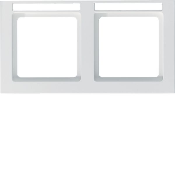 Bezel, 2x low for channels, Berker Q.9, white velvet image 1