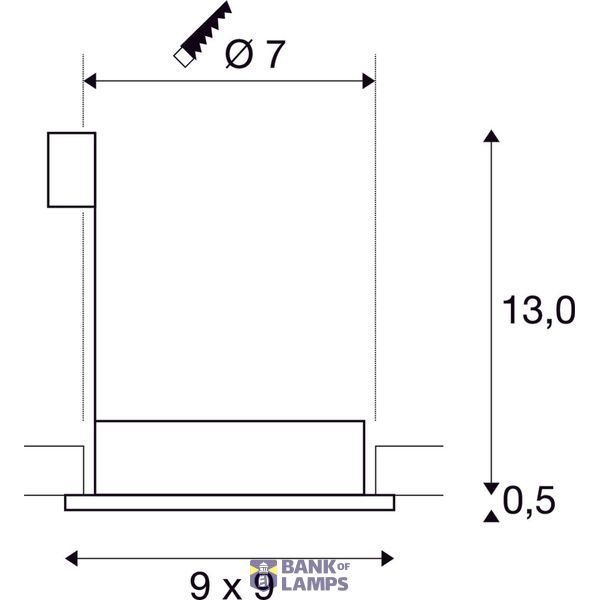 DOLIX OUT GU10 SQUARE downlight, chrome, max. 35W image 2
