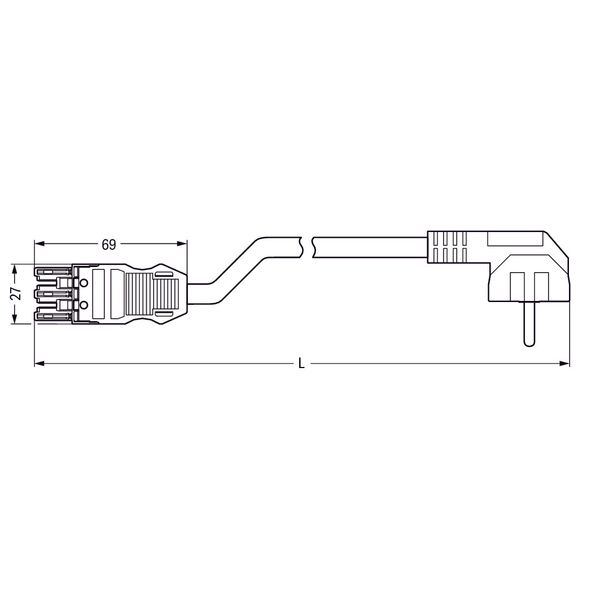 pre-assembled connecting cable;Eca;Plug/open-ended;black image 3