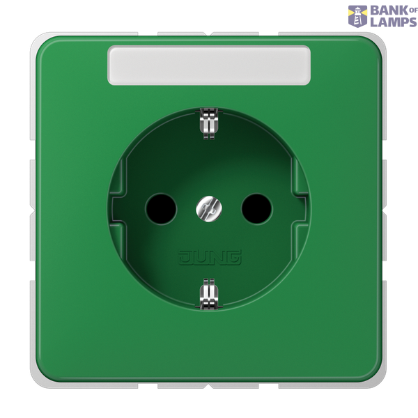 SCHUKO socket, 16 A 250 V ~, screw terminals, duroplast, CD series, green (for SV) image 1