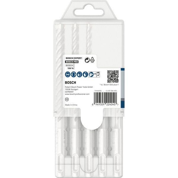 5-piece hammer drill bit set SDS-plus-5X 5; 6; 6; 8; 10 mm image 1