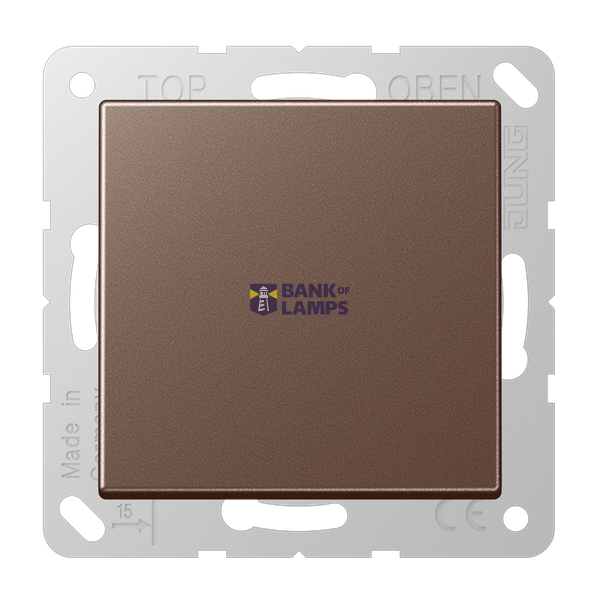 SCHUKO socket, 16 A 250 V ~, without claws, integrated increased contact protection, SAFETY+, hinged cover, Series A, mocha image 1