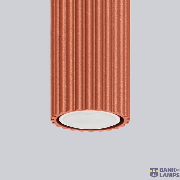 SURFACE-MOUNTED CYLINDRICAL CEILING TUBE CARBON IN RED OCHRE COLOUR image 6