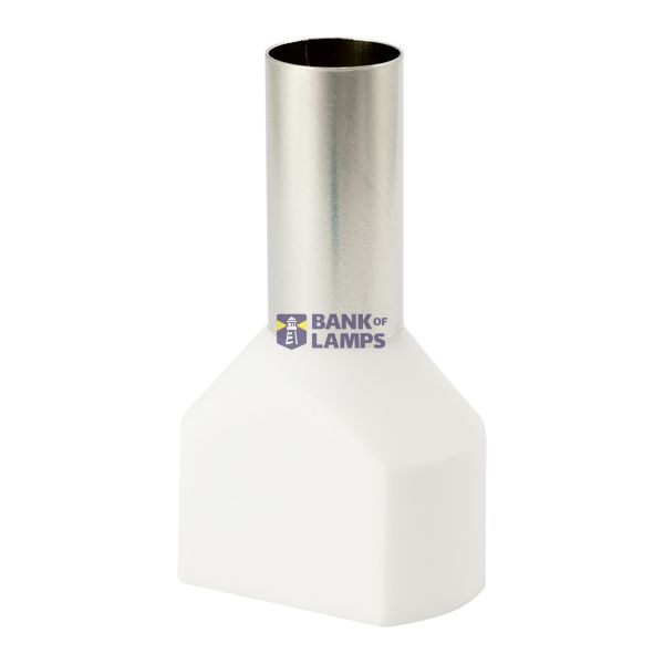 Double insulated sleeve terminal HI 2x16.0/18-bi white, Al/Cu image 1