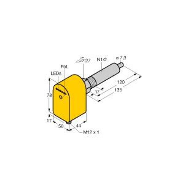 Flow Monitoring Immersion Sensor with Integrated Processor   FCS-N1/2A4P-AP8X-H1141/L120 image 1