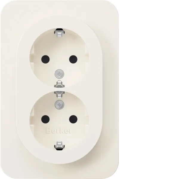 R.1 - Schuko x2 monob. obtur, white image 1
