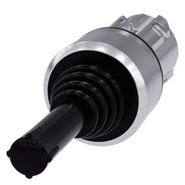 Coordinate switch, 22 mm, round, metal high gloss, black, horizontal latching image 1