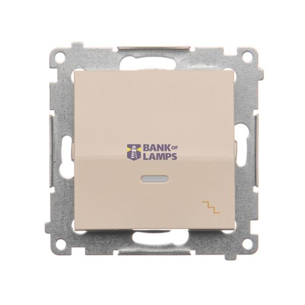 Two-way switch with LED illumination, (module), 10AX, quick connection, cream white/electro white image 1