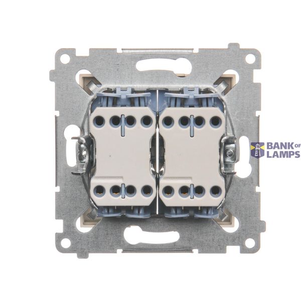IP44 single socket outlet without frame seal - transparent flap, module, 16A, quick connection, champagne matt image 1