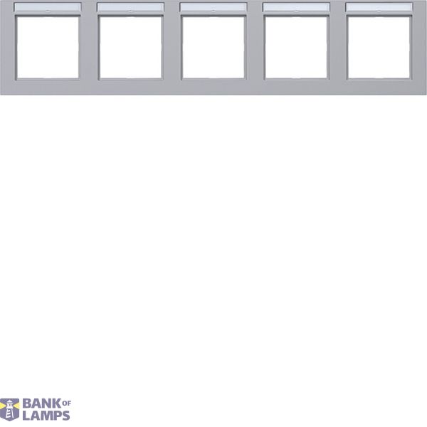 Cover frame 5-way horizontal, text field, A.1, titanium image 1