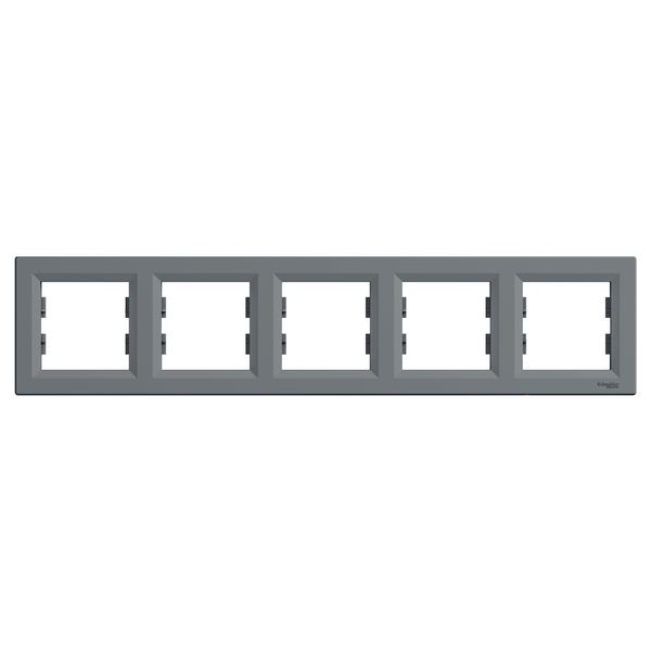 Asfora-horizontal 5-gang frame-steel image 1