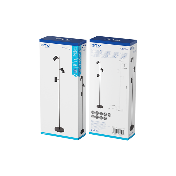 Floor lamp VENETO, IP20, 3*GU10, black image 3