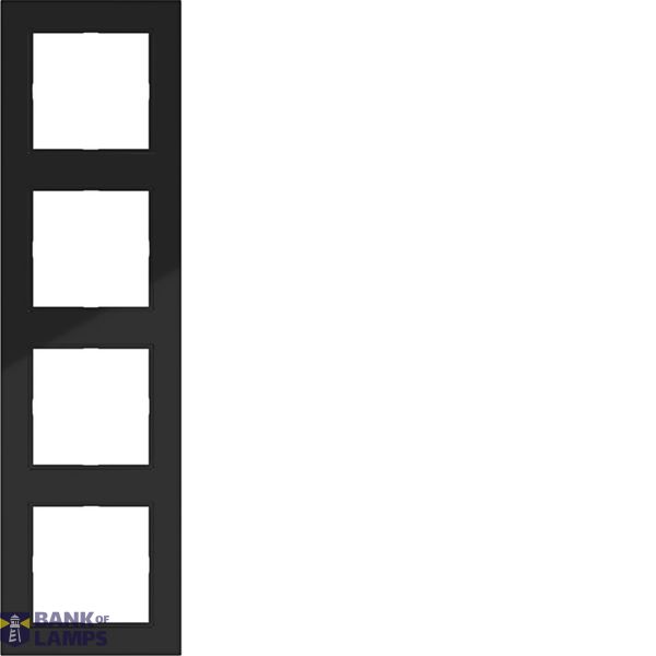 Cover frame 4-way, A.1, night black glossy image 1