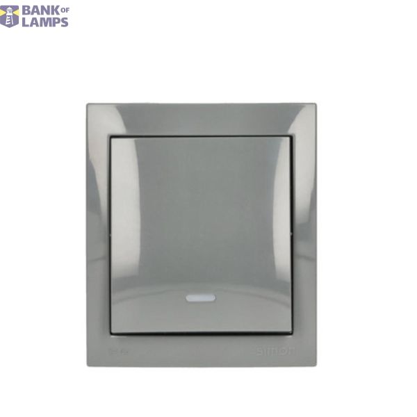 Splash-proof single switch with indicator light, IP44, 10AX, dark grey image 1