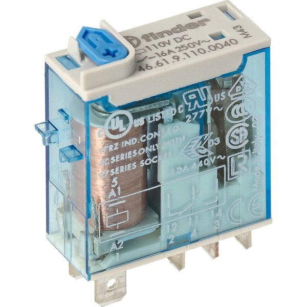 Mini.ind.relays 1CO 16A/110VDC/Agni/Test button/Mech.ind. (46.61.9.110.0040) image 2