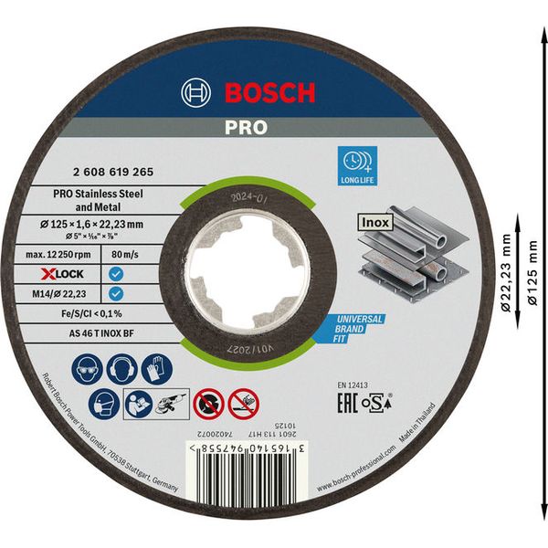 X-LOCK Expert for Inox 125x1.6x22.23 Straight Cutting image 2
