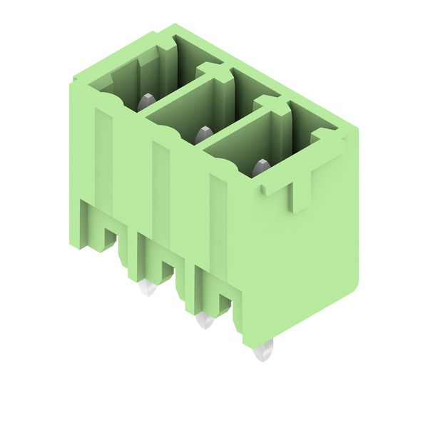 PCB plug-in connector, male header, closed side, THT solder connection, 3.81 mm, Number of poles: 3, 180°, Solder pin length (l): 3.2 mm, tinned, Pale green, Box image 2